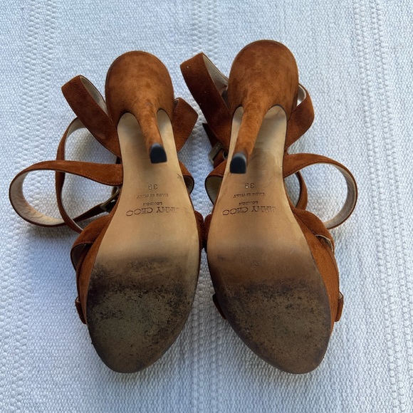 Jimmy Choo 6” Heels Brown Suede Size 39 - Picture 7 of 12